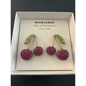 Baublebar Crystal Pic Of The Bunch Cherry Sweet Statement Stud Drop Earrings New
